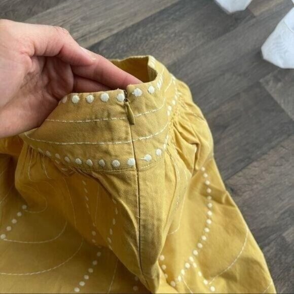 Floreat Yellow & White Embroidered Skirt Size 2 - Picture 6 of 9